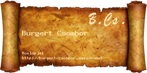 Burgert Csombor névjegykártya